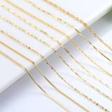 👉 Hanger goud vrouwen Genuine 14k Gold Color Necklace For Women Water Wave Chain Snake Bone/starry/Cross 18 inches Pendant Fine Jewelry