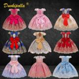 Dress meisjes kinderen 1-10Years Fancy Girls Princess Christening Birthday Party Dresses Kids Ball Gown Lace Floral Infant Prom Wedding Ceremony