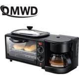 Koffiezetapparaat DMWD Electric 3 in 1 Breakfast Machine Multifunction Mini Drip American Coffee Maker Pizza Oven Egg Omelette Frying Pan Toaster