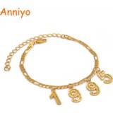 👉 Vrouwen meisjes Anniyo Custom Digital Jewelry English Number Anklet Birthday Gift Personalized Birth Year Foot Chains Women Mom Girls #214706