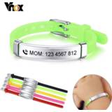 👉 Vnox Personalize Kids Baby ID Bracelets Soft Silicone Rudder Stainless Steel Children Girls Boys Custom Emergency Name Phone