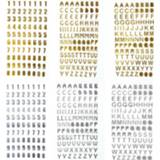 👉 Kladblok goud zilver kinderen 1pc Cute Kawaii Gold Silver Color Letter Alphabet Paper Sticker for Kids Stationery Diy Figure Number Scrapbook Stickers