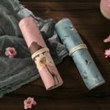 Pencil case canvas meisjes Vintage School for Girls Roll Up Pouch Portable Makeup Cosmetic Brush Pen Storage Box Stationery Supplies