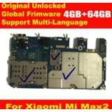 👉 Moederbord Global Firmware Original mainboard For Xiaomi Mi MAX2 MAX 2 4GB 64GB motherboard Main board card fee chipsets flex cable