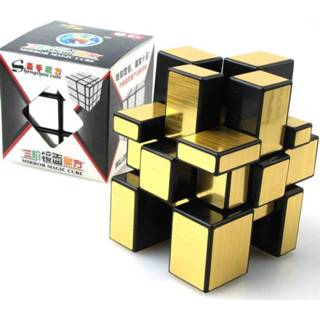👉 Spiegel kunststof One-Size goud kubus