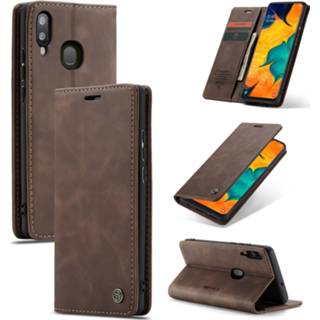 Portemonnee active bruin CaseMe - Samsung Galaxy A40 hoesje Wallet Book Case Magneetsluiting Donker 8719793081142