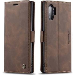 👉 Portemonnee bruin active CaseMe - Samsung Galaxy Note 10 Plus hoesje Wallet Book Case Magneetsluiting Donker 8719793081319