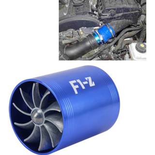 👉 Turboladers blauw active F1-Z auto roestvrij universele supercharger dubbele turbine luchtinlaat brandstofbesparing turbo turbolader ventilator set (blauw)