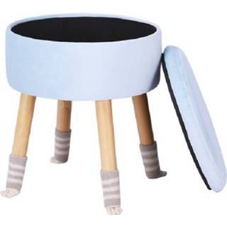 👉 Kruk blauw houten active Moderne flanel massief verdikte kleine woonkamer opslag (crème blauw)