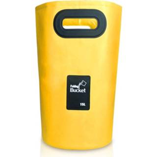 👉 Geel PVC active Outdoor draagbare opvouwbare gootsteen emmer, capaciteit: 15L (geel) 6922602405233