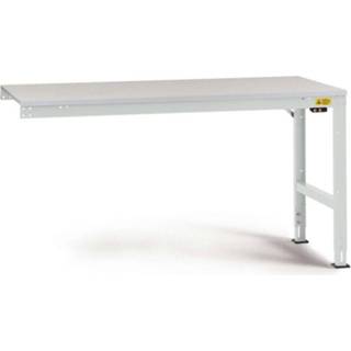 👉 Manuflex LU6038.7035 ESD-werktafel universele standaard aanschuiftafel met melamine schijf, bxdxh = 1250 x 800 x 763-873 mm Grijs-wit (RAL 7035)