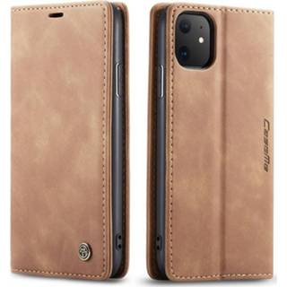 👉 Portemonnee bruin active CaseMe - iPhone 11 hoesje Wallet Book Case Magneetsluiting Licht 8719793081692