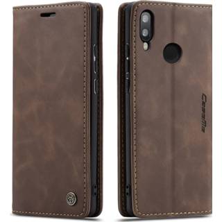 👉 Portemonnee bruin active CaseMe - Huawei P Smart (2019) hoesje Wallet Book Case Magneetsluiting Donker 8719793081876