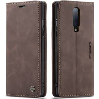👉 Portemonnee bruin active CaseMe - OnePlus 8 hoesje Wallet Book Case Magneetsluiting Donker 8719793081456
