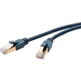 👉 Blauw Clicktronic 79956 RJ45 Netwerk Aansluitkabel CAT 6A S/FTP 0.50 m Donkerblauw Snagless, Vlambestendig 4040849799563