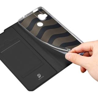 👉 Zwart unisex unicolor kunstleer Slim Softcase Booktype voor de Motorola One Hyper - 6934913066669