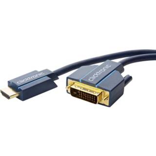 👉 Blauw Clicktronic DVI / HDMI Aansluitkabel [1x DVI-stekker 24+1-polig - 1x HDMI-stekker] 1.00 m 4040849703409