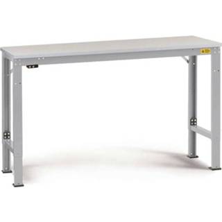 👉 Manuflex LU7063.9006 ESD-werktafel universele speciale reden tafel met rubber schijf, bxdxh = 1500 x 1000 x 722-1022 mm Aluminium-zilver