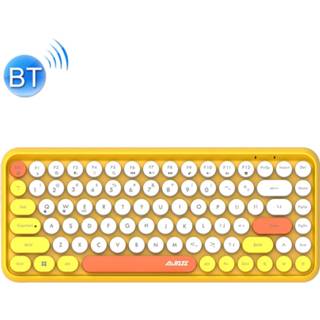 👉 Mobiele telefoon geel active toetsenbord Ajazz 308I 84 toetsen Tablet Computer Huishoudelijk kantoor Bluetooth-toetsenbord (geel) 6922441328472