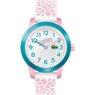 👉 Horloge roze siliconen active kinderen Lacoste Kids met Gevlekte Horlogeband