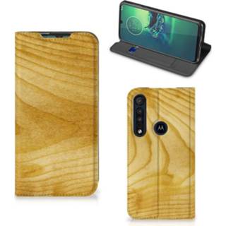 👉 Portemonnee hout Motorola G8 Plus Book Wallet Case Licht 8720215382662