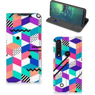 👉 Standcase Motorola G8 Plus Stand Case Blokken Kleurrijk 8720215176810