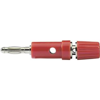 👉 TRU COMPONENTS TC-R1-30 R, 10A Pluimstekker Adapter, recht Stift-Ø: 4 mm Rood 1 stuk(s)