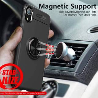 👉 TPU zwart Mobiq - Magnetisch Ring Hoesje iPhone X/XS 7106611071187