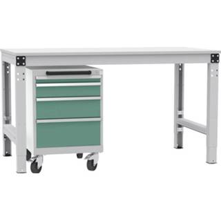 👉 Ladekast grijs groen mannen Manuflex TP1143.0001 Lade kast BASETEC mobiel, gebruiksh. 500 mm met 4 lades, in HF 0001 4045916451030
