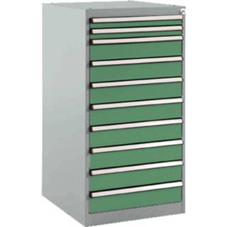 👉 Ladekast groen mannen Manuflex SP1118.6011 Lade kast BASETEC stationair, gebruiksh. 900 mm met 10 lades, in Reseda RAL 6011 4045916257144