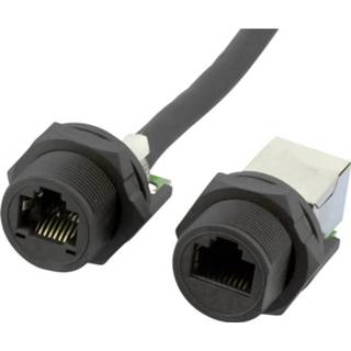 👉 W & P Products RJ-45-bussen met schroefvergrendeling voor montage in behuizingen, Cat 5e, IP67 W654-1-7-2 RJ45, behuizing (koppeling) Zwart 1 stuk(s)