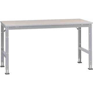 👉 Manuflex AU4134.9006 Werk achtergrond tafel universele standaard met staalbeslag schijf, bxdxh = 2000 x 1200 x 760-870 mm Kleur: Aluminium-zilver