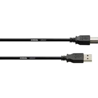 👉 Cordial USB-kabel USB 2.0 USB-A stekker, USB-B stekker 3.00 m Zwart