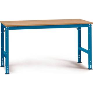 👉 Manuflex AU4065.5007 Werk achtergrond tafel universele standaard met multiplex plaat, bxdxh = 1500 x 1000 x 760-870 mm Kleur: Stralend blauw (RAL 5007)
