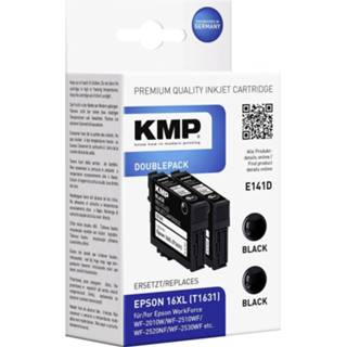 👉 Inkt cartridge zwart KMP vervangt Epson T1631, 16XL Compatibel 2-pack E141D 1621,0021 4011324162127