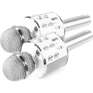 👉 Karaoke microfoon zilver active Set van 2 MAX KM01 microfoons - (2x) 8720105707247