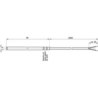 👉 Enda K1-PT100-S-6x50-2M-2L Temperatuursensor Sensortype Pt100 Meetbereik temperatuur-50 tot 200 °C Kabellengte 2 m Sensor-Ø 6 mm