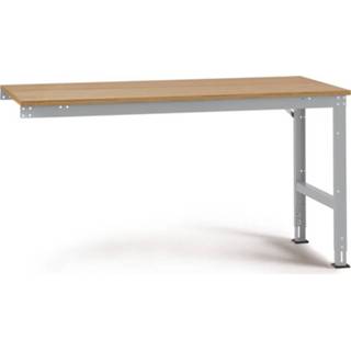 👉 Aanschuiftafel mannen Manuflex AU6085.9006 Werk universele standaard met multiplex plaat, bxdxh = 1750 x 800 760-870 mm Kleur: Aluminium-zilver 4045916105803