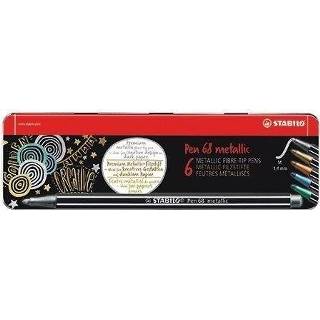 👉 Stabilo Pen 68 metallic tin-box 6 stuks 4006381530323 2900064351019