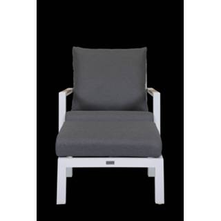 👉 Loungestoel aluminium wit Ascon, met voetenbank