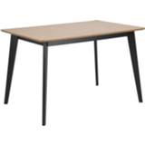 👉 Eettafel zwart eiken MDF bruin Eetkamertafel Roxy - eiken/zwart 76x120x80 cm Leen Bakker 5713941135315