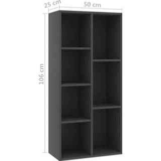 👉 Boeken kast spaanplaat grijs VidaXL Boekenkast 50x25x106 cm 8719883869674