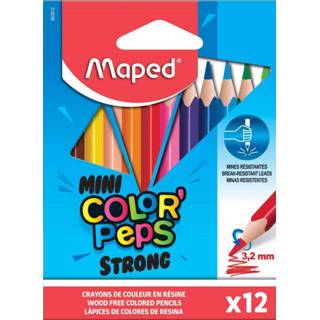 Kleurpotlood Maped Color'Peps Mini Strong, 12 potloden in een kartonnen etui 3154148628125