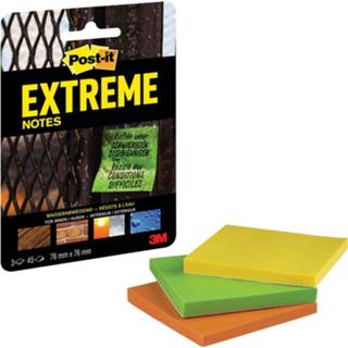 👉 Post-it Post-it® Extreme Notes, ft 76 x mm, 3 blokken van 45 blaadjes, geassorteerde kleuren 638060268988