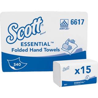 👉 Papieren handdoek Scott handdoeken, intergevouwen, 1-laags, 340 vellen, pak van 15 stuks 5027375051982