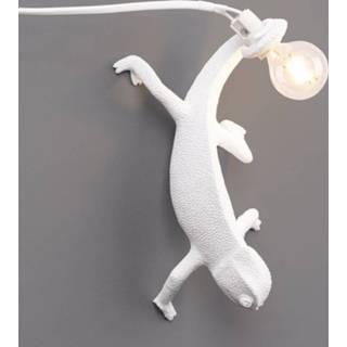 👉 Tafel lamp kunststof Urban Jungle active wit Seletti Tafellamp Chameleon Right Going Down 8008215146614