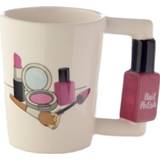 👉 Beker vrouwen wit handvat nagellak-