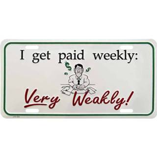 👉 Nummerbord mannen wit Amerikaans - Paid Weekly-