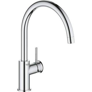 👉 Chroom GROHE BauCurve eengreeps keukenmengkraan met hoge draaibare C-uitloop, 4005176423604