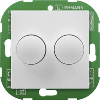 👉 Ehmann 4295x0700 Draaidimmer Geschikt voor lampen: LED-lamp, Gloeilamp, Halogeenlamp Wit (RAL 9016)